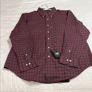 Polo Ralph Lauren Burgundy and Black Checkered Shirt: GREEN LABEL